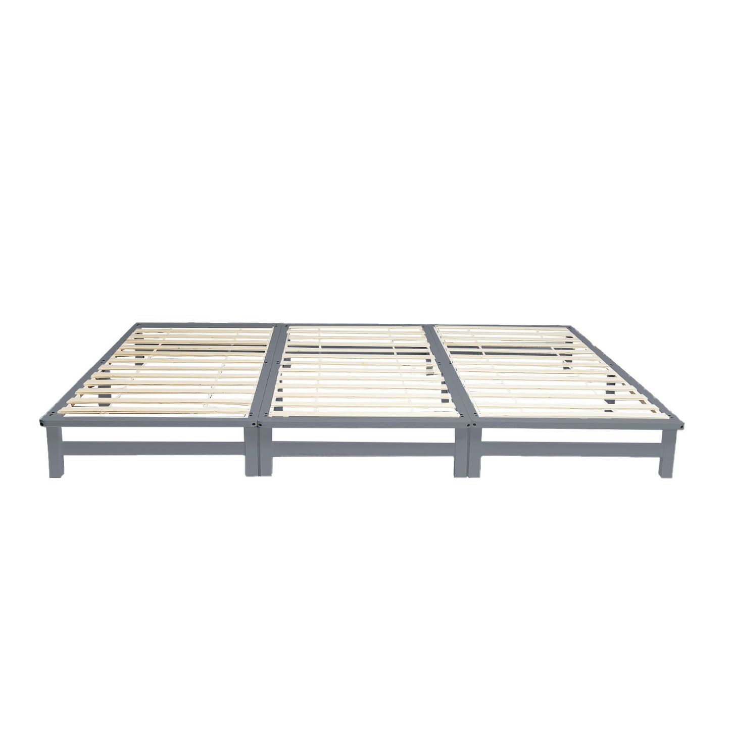 Familienbett 270x200 cm Grau | Maxi Palettenbett XXL | mit Lattenrost | Holz | auch einzeln stellbar