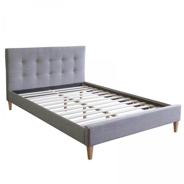 Polsterbett mit Matratze 120x200 Lattenrost Bett Grau - Palo24