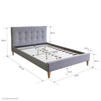 Polsterbett mit Matratze 120x200 Lattenrost Bett Grau - Palo24
