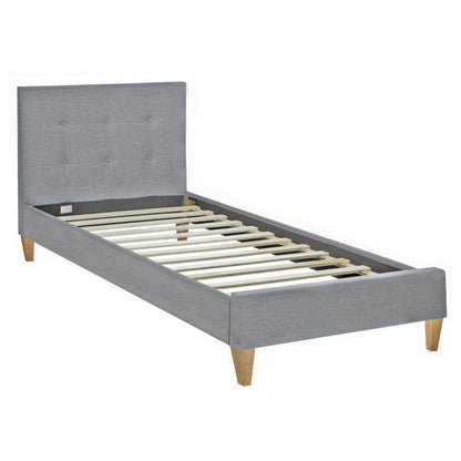Polsterbett mit Matratze 90x200 Lattenrost Doppelbett Bett Grau - Palo24
