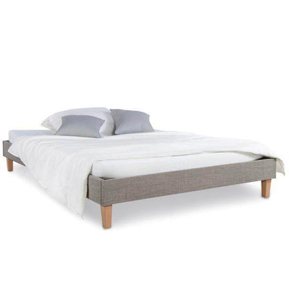 Polsterbett mit Matratze 140x200 Lattenrost Bett Grau - Palo24