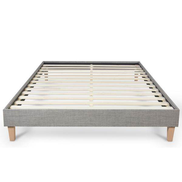 Polsterbett mit Matratze 140x200 Lattenrost Bett Grau - Palo24