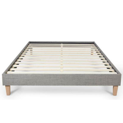 Polsterbett mit Matratze 140x200 Lattenrost Bett Grau - Palo24
