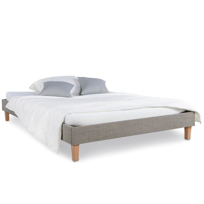 Polsterbett 120x200 cm Grau | Futonbett | mit Lattenrost | mit Matratze