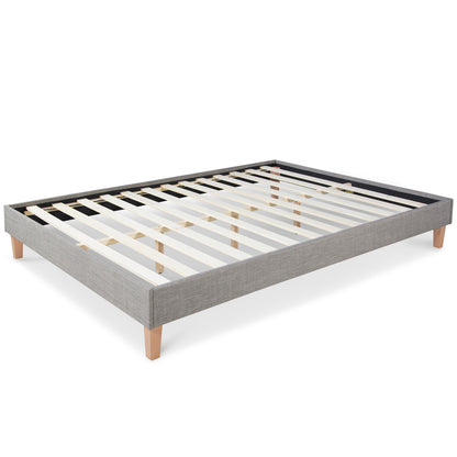 Polsterbett 120x200 cm Grau | Futonbett | mit Lattenrost | mit Matratze