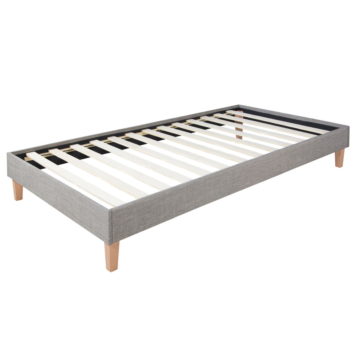 Polsterbett 90x200 cm Grau | Futonbett | mit Lattenrost | mit Matratze