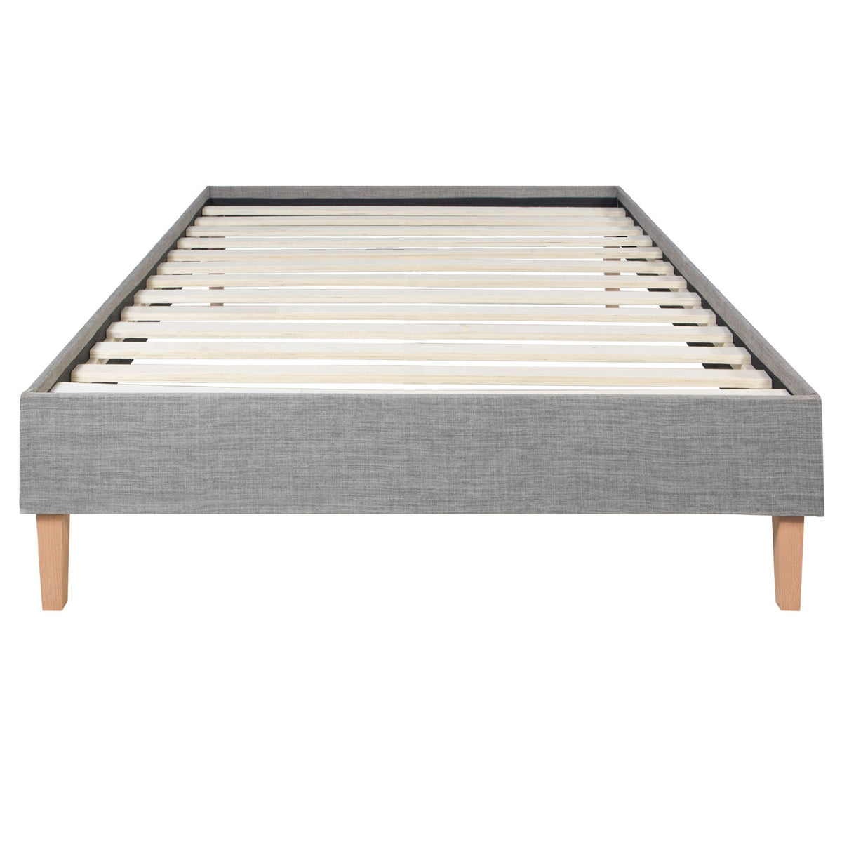 Polsterbett 90x200 cm Grau | Futonbett | mit Lattenrost | mit Matratze