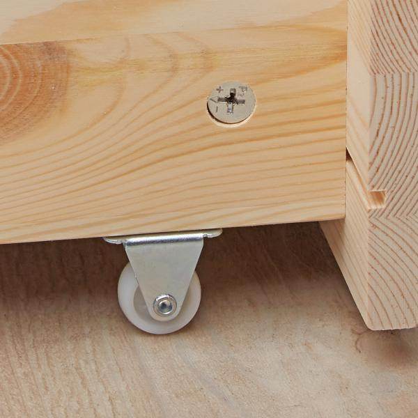 Palettenbett 140x200 cm mit Bettkasten 2er Set Lattenrost Holzbett Natur - Palo24