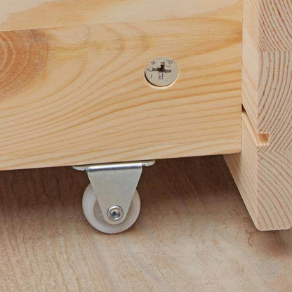 Palettenbett 140x200 cm mit Bettkasten 2er Set Lattenrost Holzbett Natur - Palo24