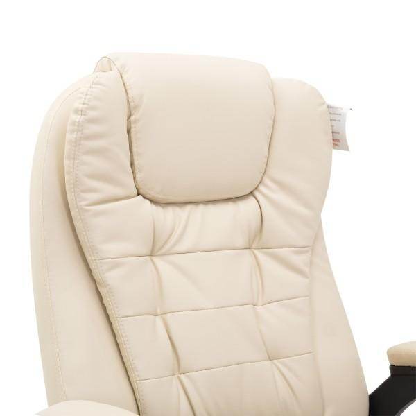 Bürosessel Massage und Wärmefunktion Gaming Stuhl Creme - Palo24