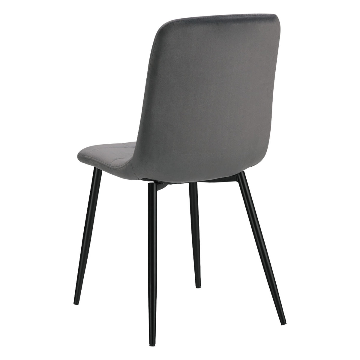 Polsterstuhl Samt Grau | 2er Set | ohne Armlehnen | Küche Esszimmer Büro