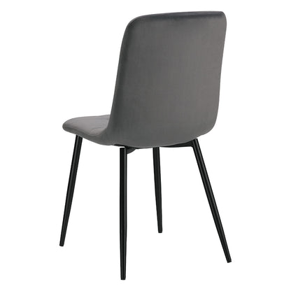 Polsterstuhl Samt Grau | 2er Set | ohne Armlehnen | Küche Esszimmer Büro