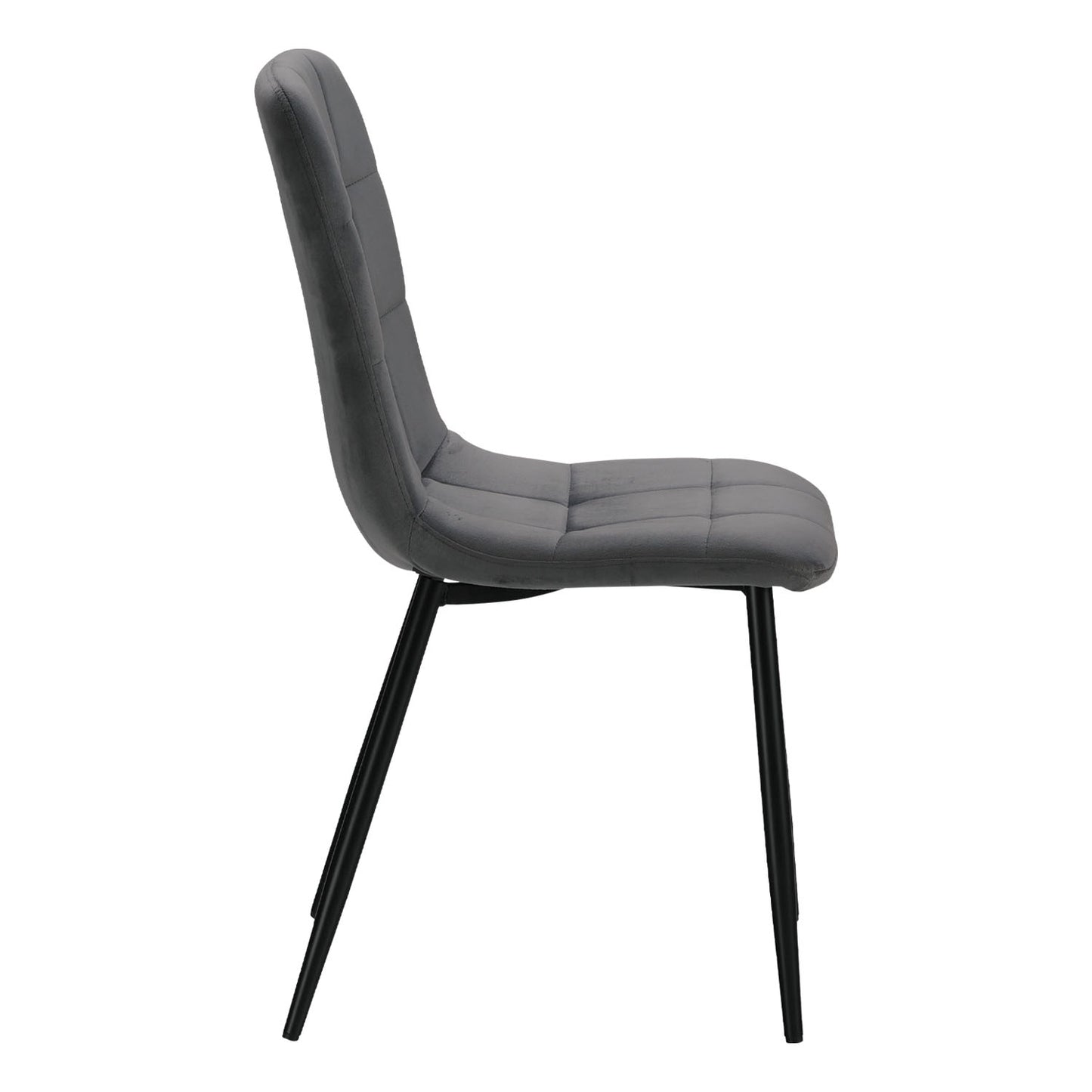 Polsterstuhl Samt Grau | 2er Set | ohne Armlehnen | Küche Esszimmer Büro