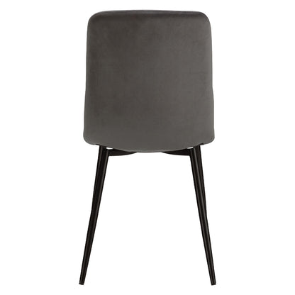 Polsterstuhl Samt Grau | 2er Set | ohne Armlehnen | Küche Esszimmer Büro
