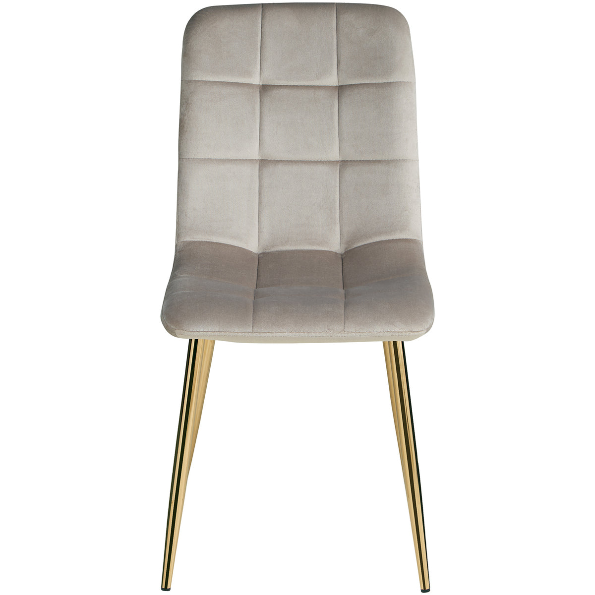 Polsterstuhl Samt Creme | 4er Set | goldene Beine | Küche Esszimmer Büro