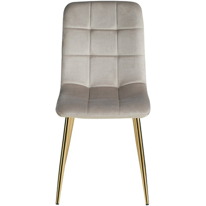 Polsterstuhl Samt Creme | 4er Set | goldene Beine | Küche Esszimmer Büro