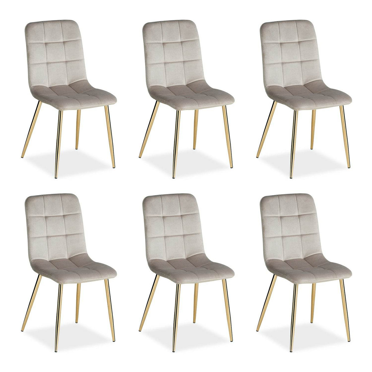 6er Set Esszimmerstuhl Creme Polsterstuhl Wohnzimmerstühle - Palo24