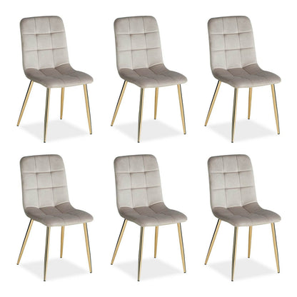 6er Set Esszimmerstuhl Creme Polsterstuhl Wohnzimmerstühle - Palo24