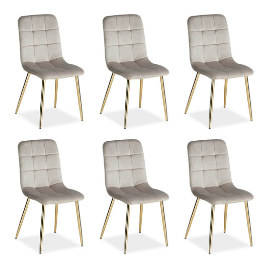 6er Set Esszimmerstuhl Creme Polsterstuhl Wohnzimmerstühle - Palo24