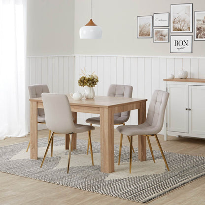 6er Set Esszimmerstuhl Creme Polsterstuhl Wohnzimmerstühle - Palo24