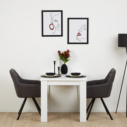 Polsterstuhl Leinen Anthrazit | 2er Set | mit Armlehnen | Küche Esszimmer Büro
