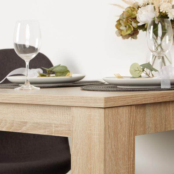 Essgruppe mit 2 Stühlen Esstisch 80x80 cm Esszimmertisch Holz Natur Massiv Polsterstühle Anthrazit - Palo24