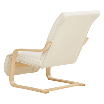 Relaxsessel Natur | mit Fußstütze | Holz Natur | Schwingsessel Schaukelstuhl