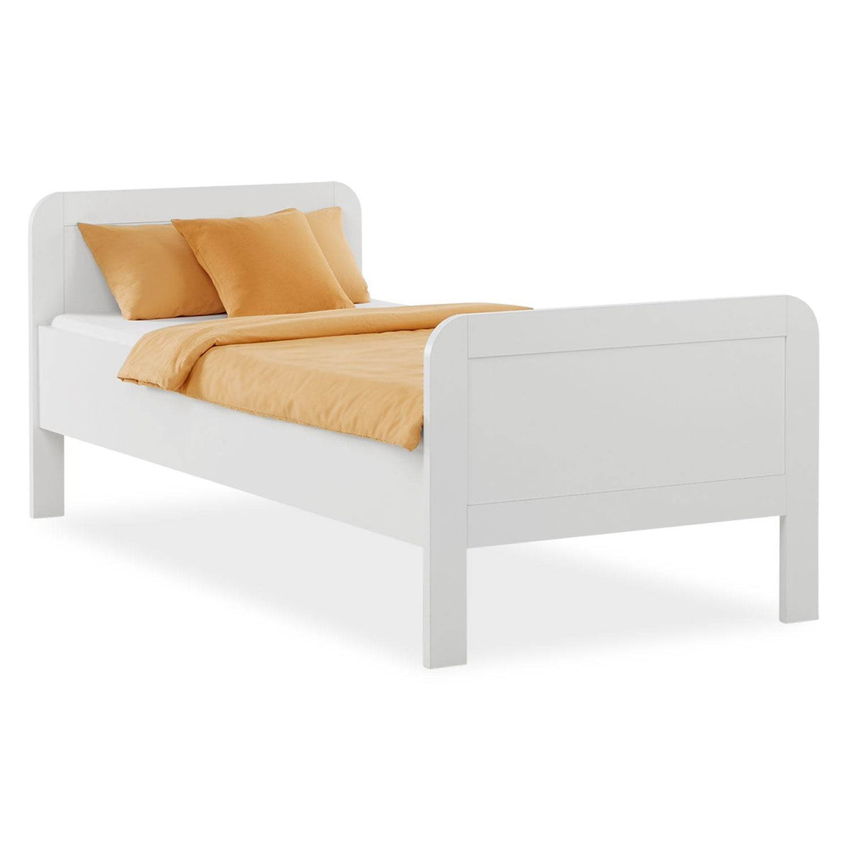 Holzbett 90x200 cm Höhenverstellbar Weiss Eiche - Palo24