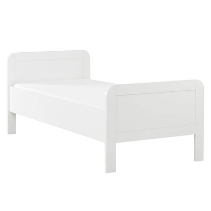 Holzbett 90x200 cm Höhenverstellbar Weiss Eiche - Palo24