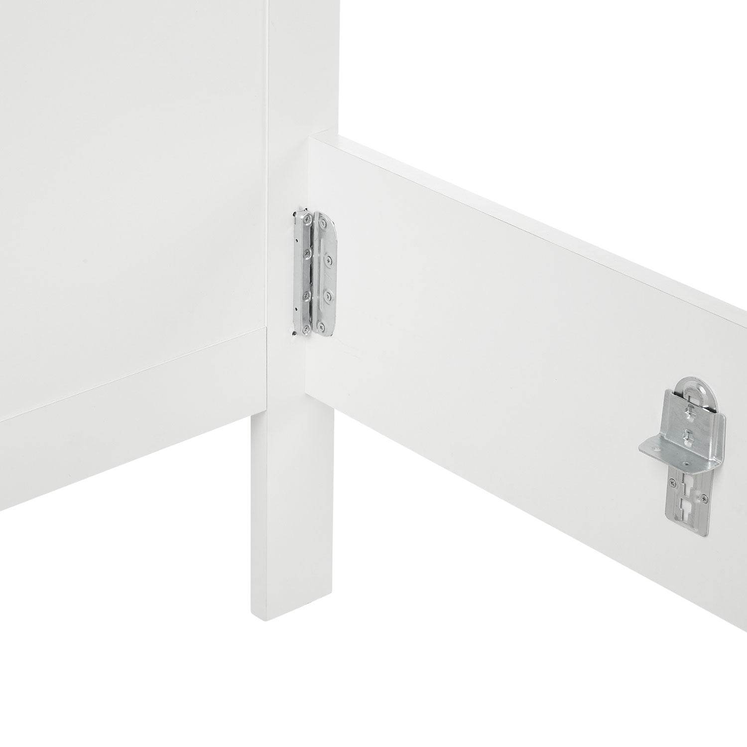 Holzbett 90x200 cm Höhenverstellbar Weiss Eiche - Palo24