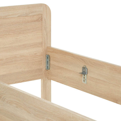 Komfortbett 90x200 mit Lattenrost Seniorenbett Höhenverstellbar Holzbett Eiche - Palo24