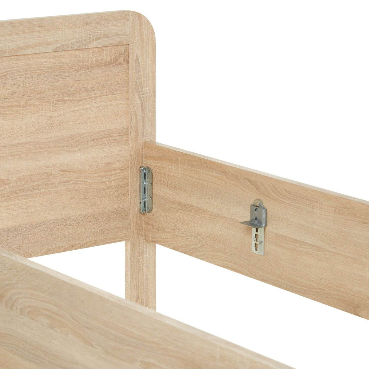 Holzbett 90x200 cm Höhenverstellbar Natur Eiche - Palo24