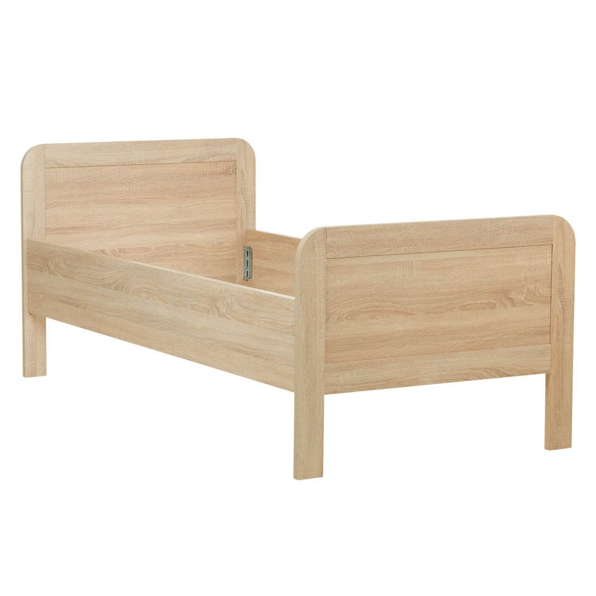 Komfortbett 90x200 mit Lattenrost Seniorenbett Höhenverstellbar Holzbett Eiche - Palo24