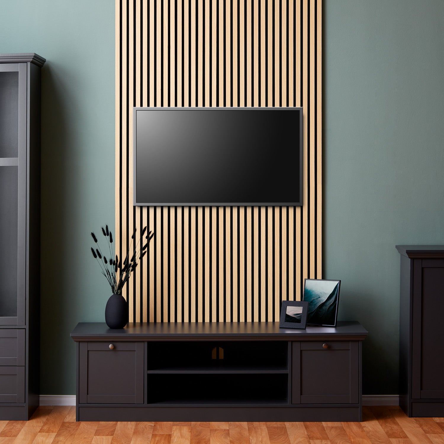 Akustikpaneele Wandpaneele 60 x 120 cm Natur Eiche Holz 3D Leisten - Palo24