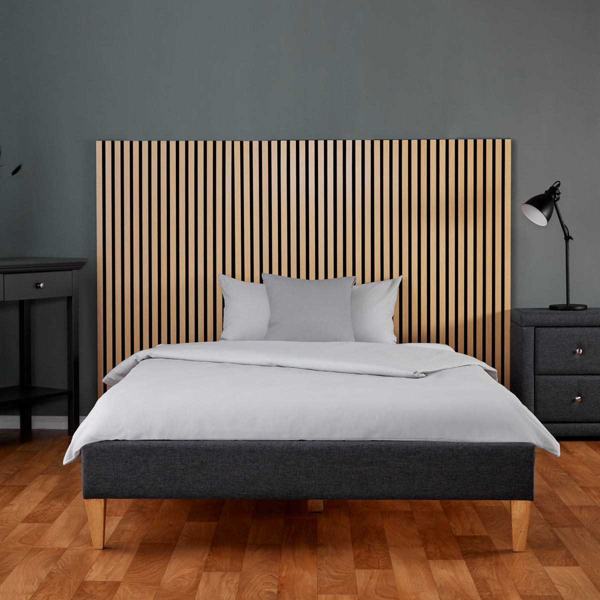 Akustikpaneele Wandpaneele 60 x 120 cm Natur Eiche Holz 3D Leisten - Palo24