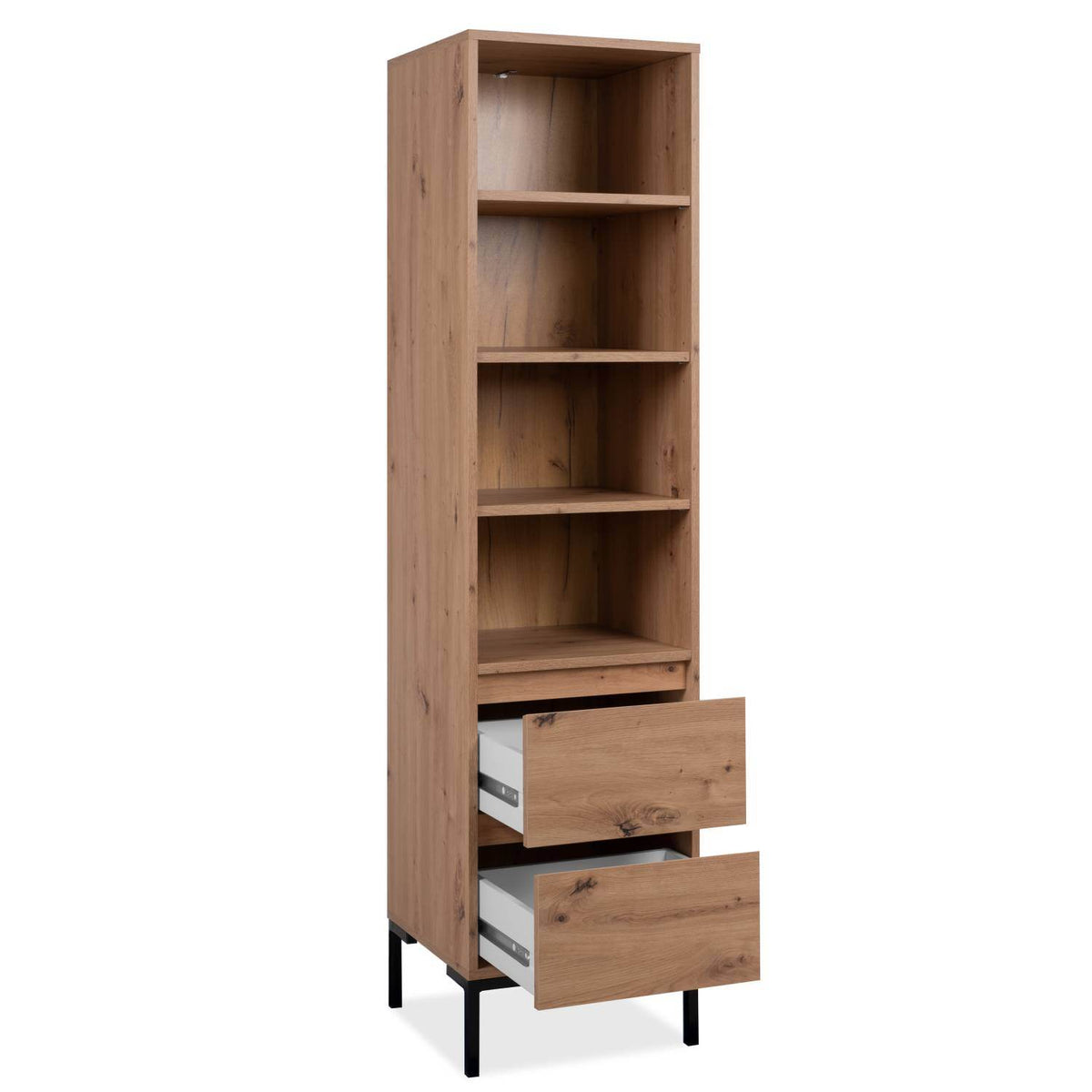 Wohnwand Schrankwand Anbauwand 3 tlg. Modern Eiche Holz Industrial Style - Palo24