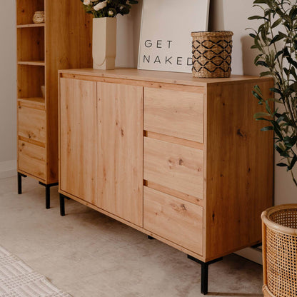 Kommode Sideboard Holz Eiche Anrichte Industrial Look - Palo24