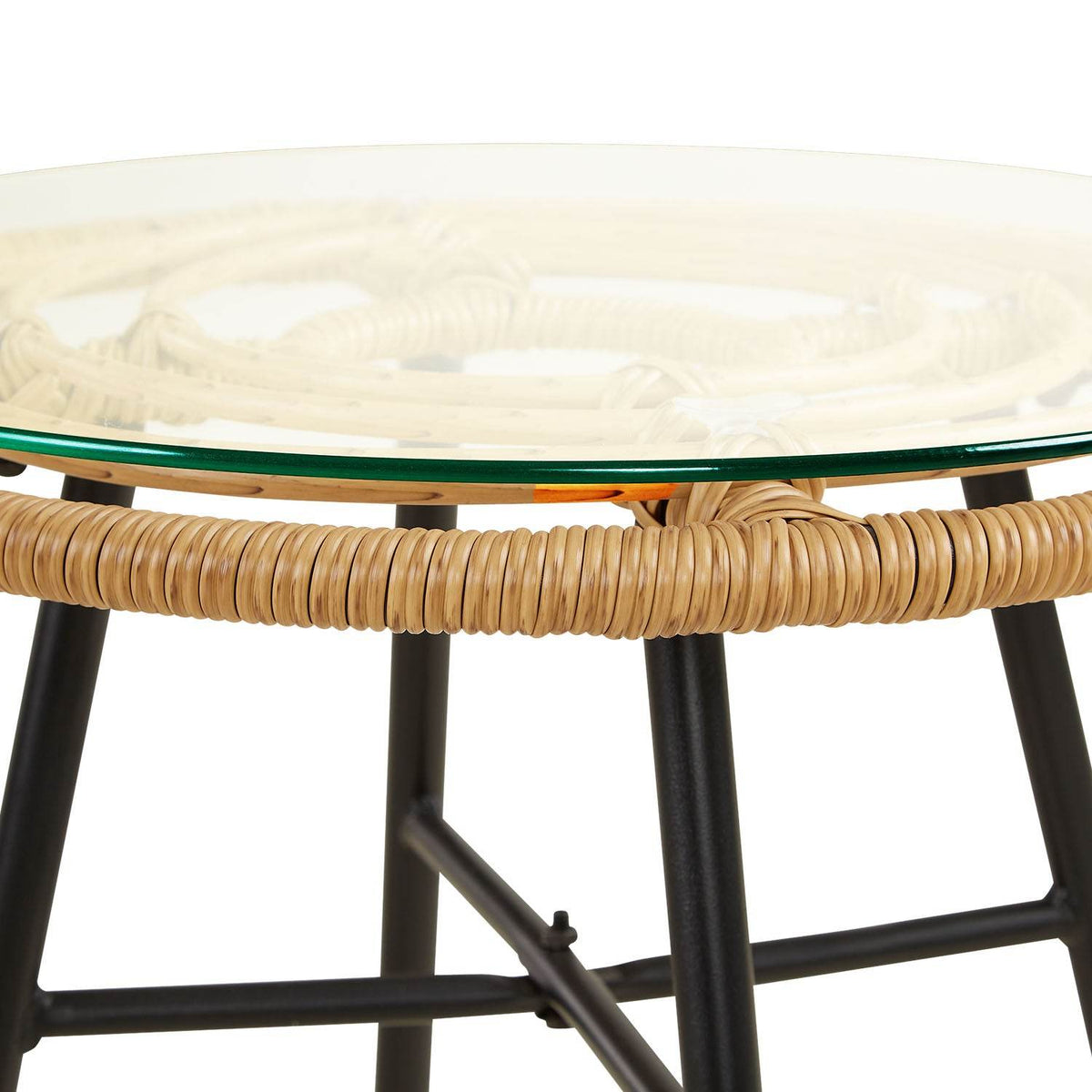 Set Balkonmöbel Poly Rattan Natur Garten Lounge Set 2 Rattanmöbel - Palo24