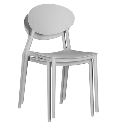 Gartenstühle 4er Set Grau stapelbar Kunststoff Balkonstuhl