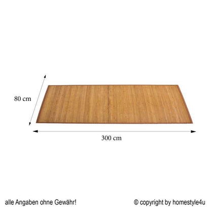 Bambusmatte Bambusteppich 80x300cm Teppich Bambus braun - Palo24