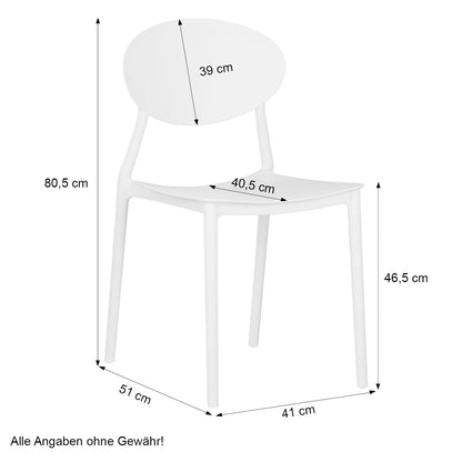 Gartenstuhl 4er Set Weiss Küchenstühle Kunststoff Stapelstühle Balkonstuhl