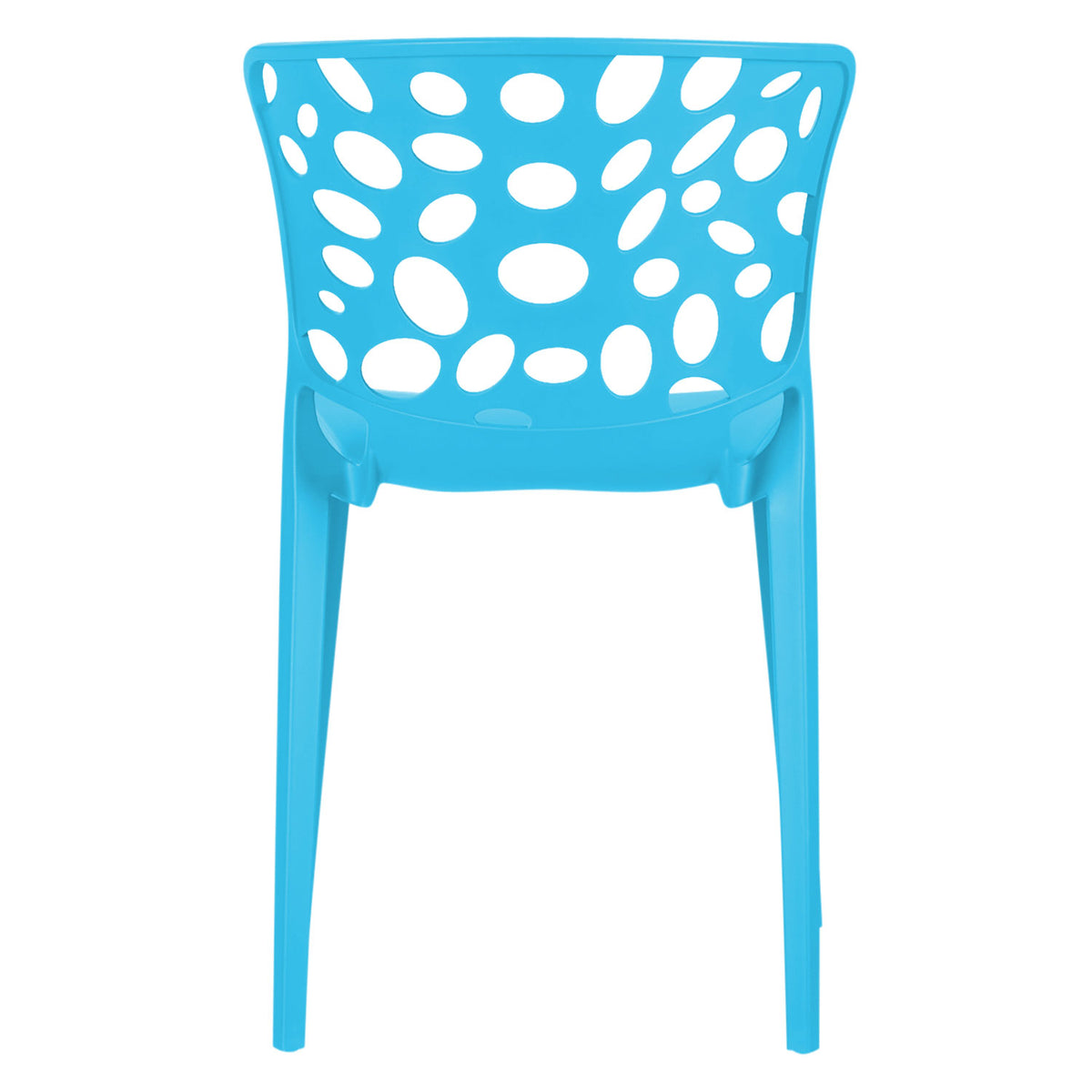 Gartenstuhl 2er Set Modern Blau Kunststoff Stapelstühle