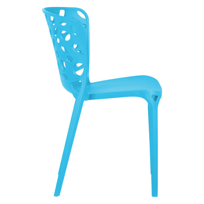 Gartenstuhl 2er Set Modern Blau Kunststoff Stapelstühle