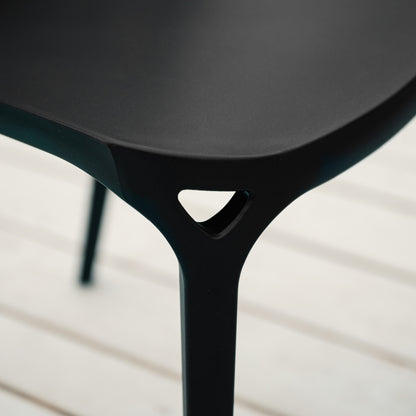 Gartenstuhl 4er Set Modern Schwarz Kunststoff Stapelstühle