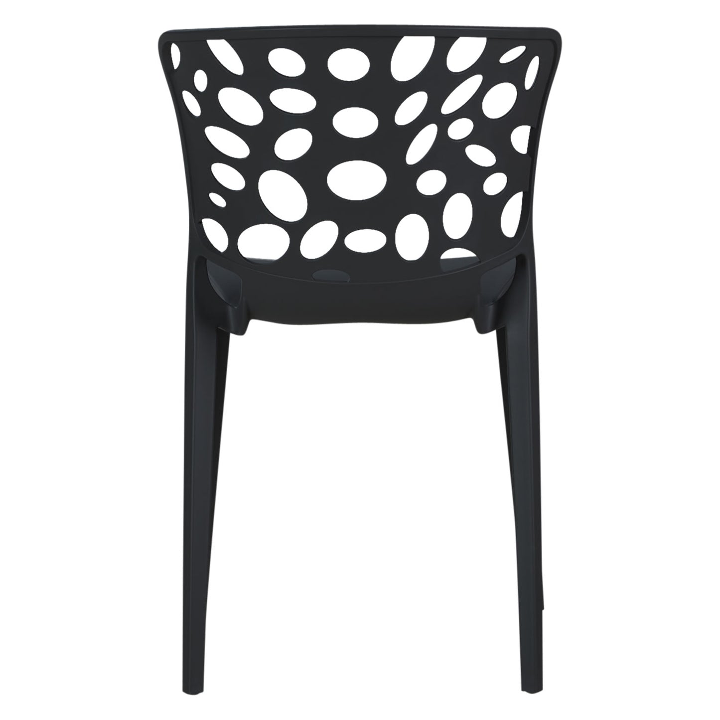 Gartenstuhl 4er Set Modern Schwarz Kunststoff Stapelstühle