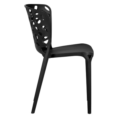 Gartenstuhl 4er Set Modern Schwarz Kunststoff Stapelstühle