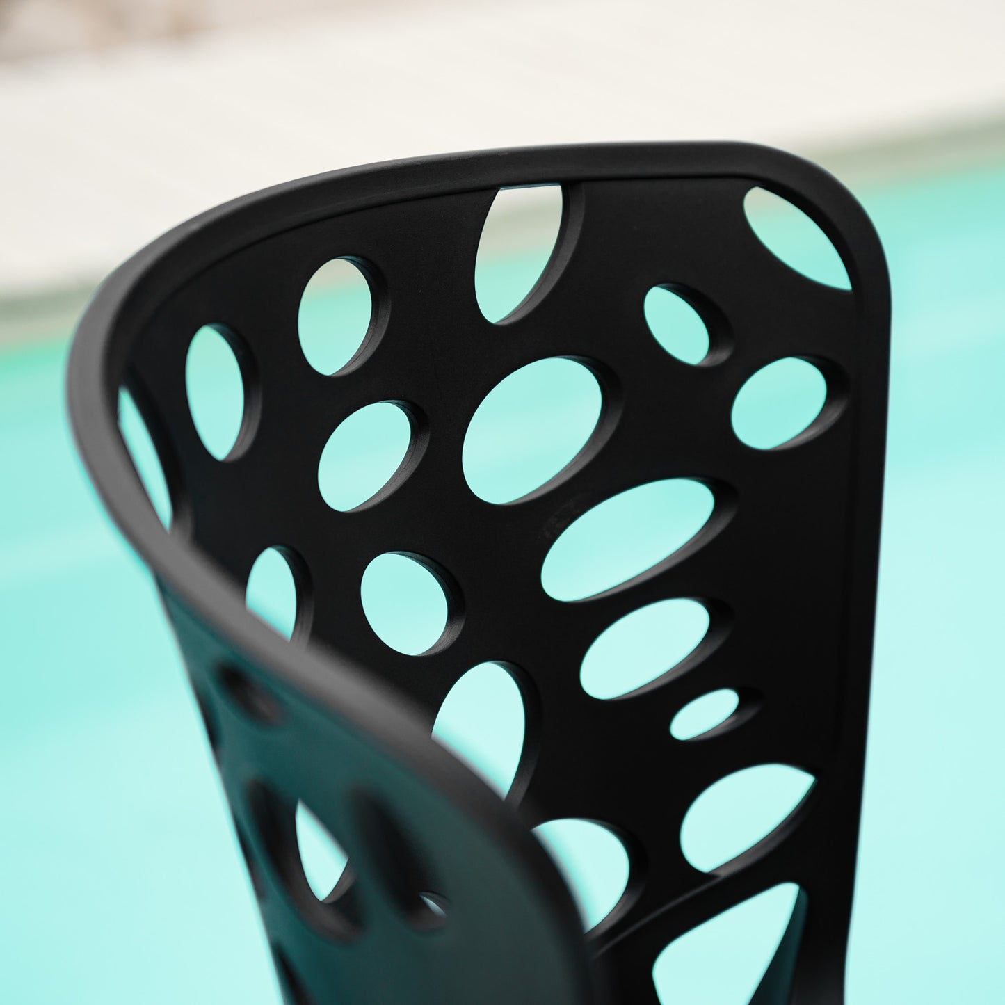 Gartenstuhl 4er Set Modern Schwarz Kunststoff Stapelstühle