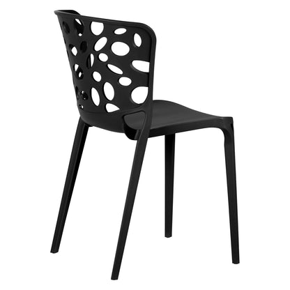 Gartenstuhl 6er Set Modern Schwarz Kunststoff Stapelstühle