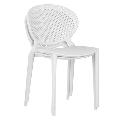 Gartenstuhl 4er Set Weiss Kunststoff Stapelstühle