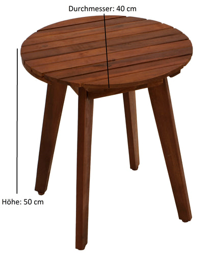 Beistelltisch BAYAMO 40cm rund, Akazie geölt, FSC®-zertifiziert - Palo24